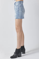 Risen Mid-Rise Distressed Mini Skirt