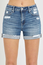 Mid-Rise Cuffed Shorts