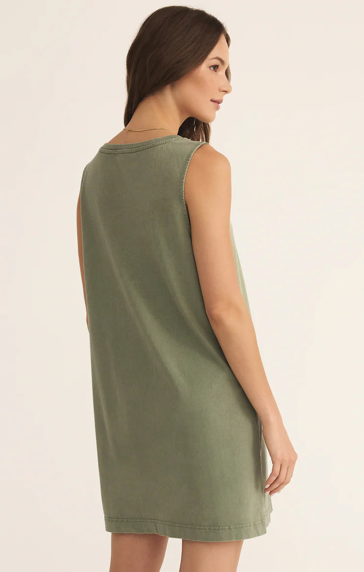 Z Supply Sloane V Neck Mini Dress - Avocado