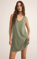 Z Supply Sloane V Neck Mini Dress - Avocado