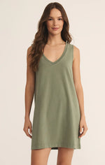 Z Supply Sloane V Neck Mini Dress - Avocado