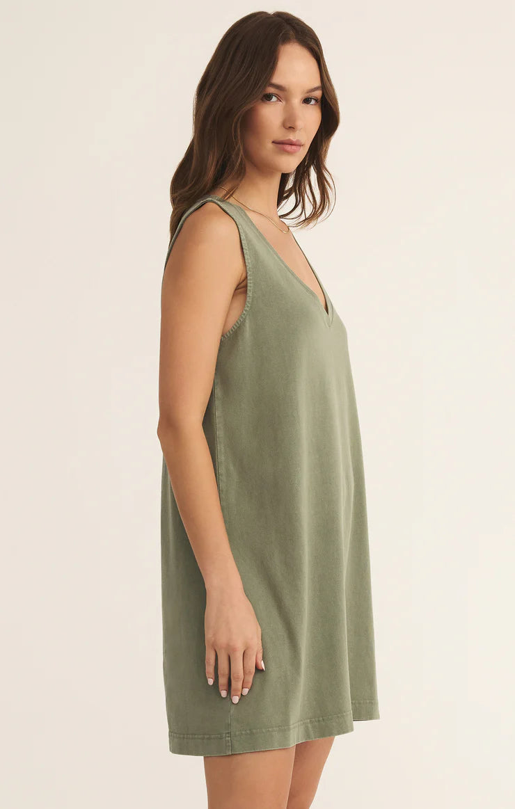 Z Supply Sloane V Neck Mini Dress - Avocado