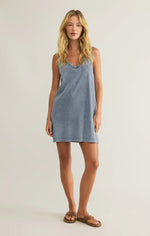 Z Supply Sloane V Neck Mini Dress - Denim Blue