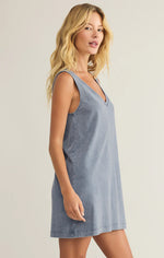 Z Supply Sloane V Neck Mini Dress - Denim Blue