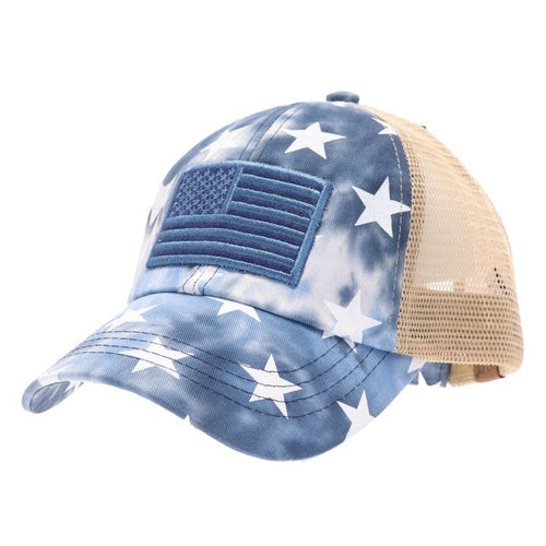 Tie Dye Star Print USA Flag Hat