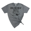 Men's GRILLING MEAT SOFTLY WITH HIS TONGS T-SHIRT