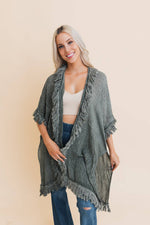 Sun-bleached Fringe Ruffle Kimono☀️