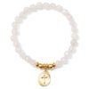 Stretch Stone Bracelet With Oval Cross Charm