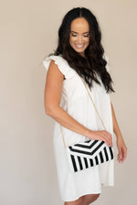 Black Stripe Beaded Purse