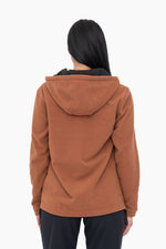 Textured Fleece Pullover Hoodie - Camel