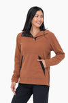 Textured Fleece Pullover Hoodie - Camel