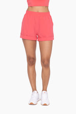 High Waist Cuffed Shorts - Paradise Pink