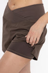 Crossover High Waist Running Shorts - Black Olive