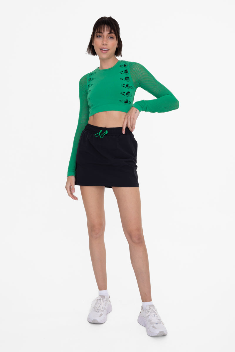 Double Bungee Utility Mini Skort - Black