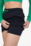 Double Bungee Utility Mini Skort - Black