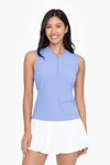 UV Protection Half Zip Mandarin Collar Top