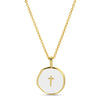 Tiny Cross Pendant Necklace: Black