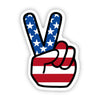 American Flag Peace Fingers Sticker | 4th of July