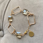 Crystal and Gold Link Bracelet