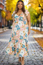 Curvy Fog Flowy Dress