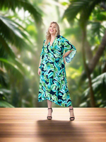 Curvy Tropical Overlap Maxi Dress