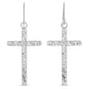 Long Gilded Cross Earrings