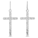 Long Gilded Cross Earrings