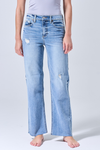 High Rise Comfort Stretch Wide Straight Jean