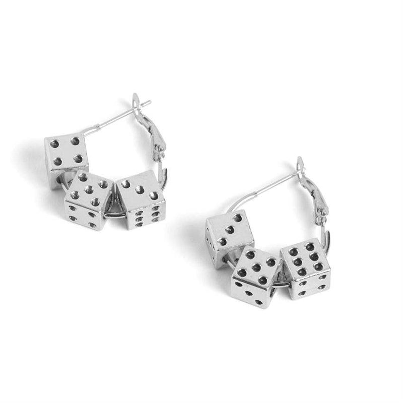 Lucky Dice Hoop Earrings