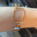 Crystal and Gold Link Bracelet