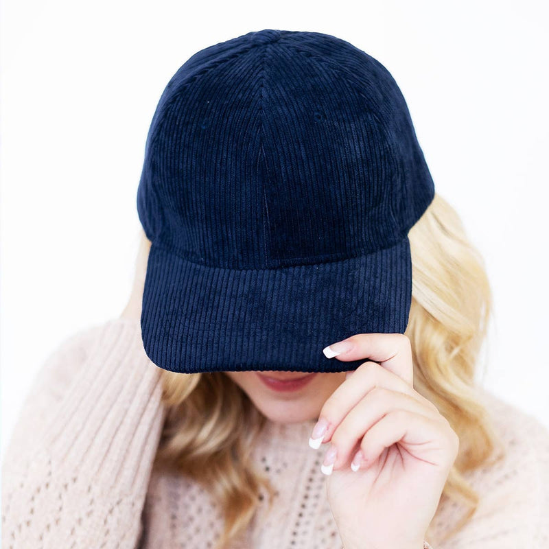 Navy Corduroy Cap