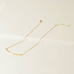 Curved Bar Charm Short Necklace