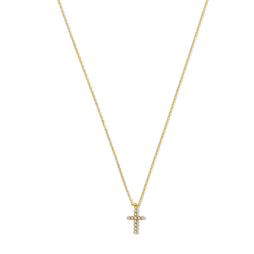 Delicate CZ Cross Pendant