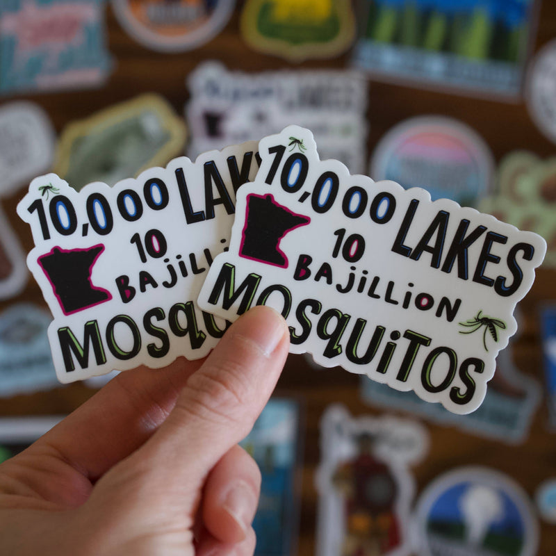 Minnesota 10,00 Lakes 10 Bajillion Mosquitos Sticker