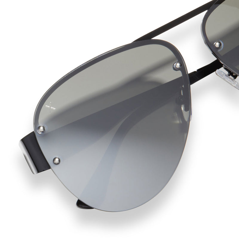 917 Black Shiny Mirror Sunglasses