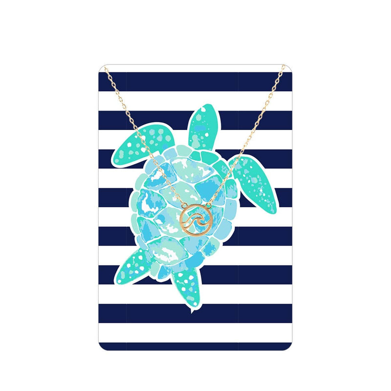 Turtle Navy Stripe Keepsake Card