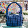 Oversized Quilted Hobo Tote Bag: Navy