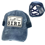 SMALL TOWN GIRL CRISS-CROSS PONYTAIL HAT