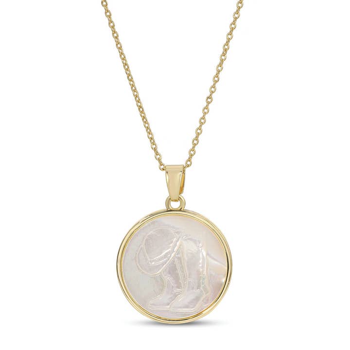 Cowgirl Spirit Etched Shell Necklace