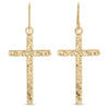 Long Gilded Cross Earrings