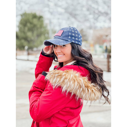 Distressed American Flag Ball Cap