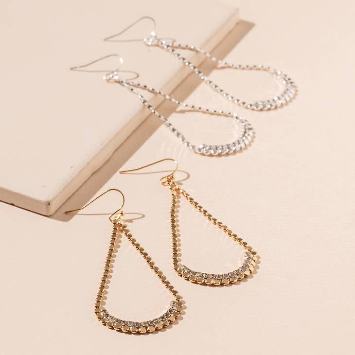 Rhinestone Teardrop Dangling Earrings