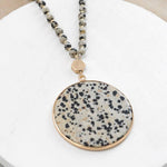 Round Dalmatian Stone Necklace