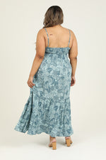 Curvy Blue Flowy Sundress