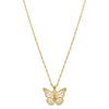 Pave Butterfly Necklace gold