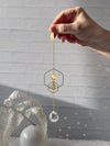 Honeybee Suncatcher with Citrine Crystal Gemstone and Prism