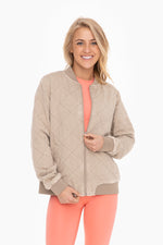 Quilted Mineral Wash Bomber Jacket