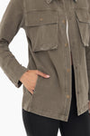 Snap Button Olive Shacket