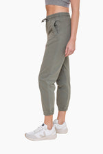 Swoop Back Twill Joggers