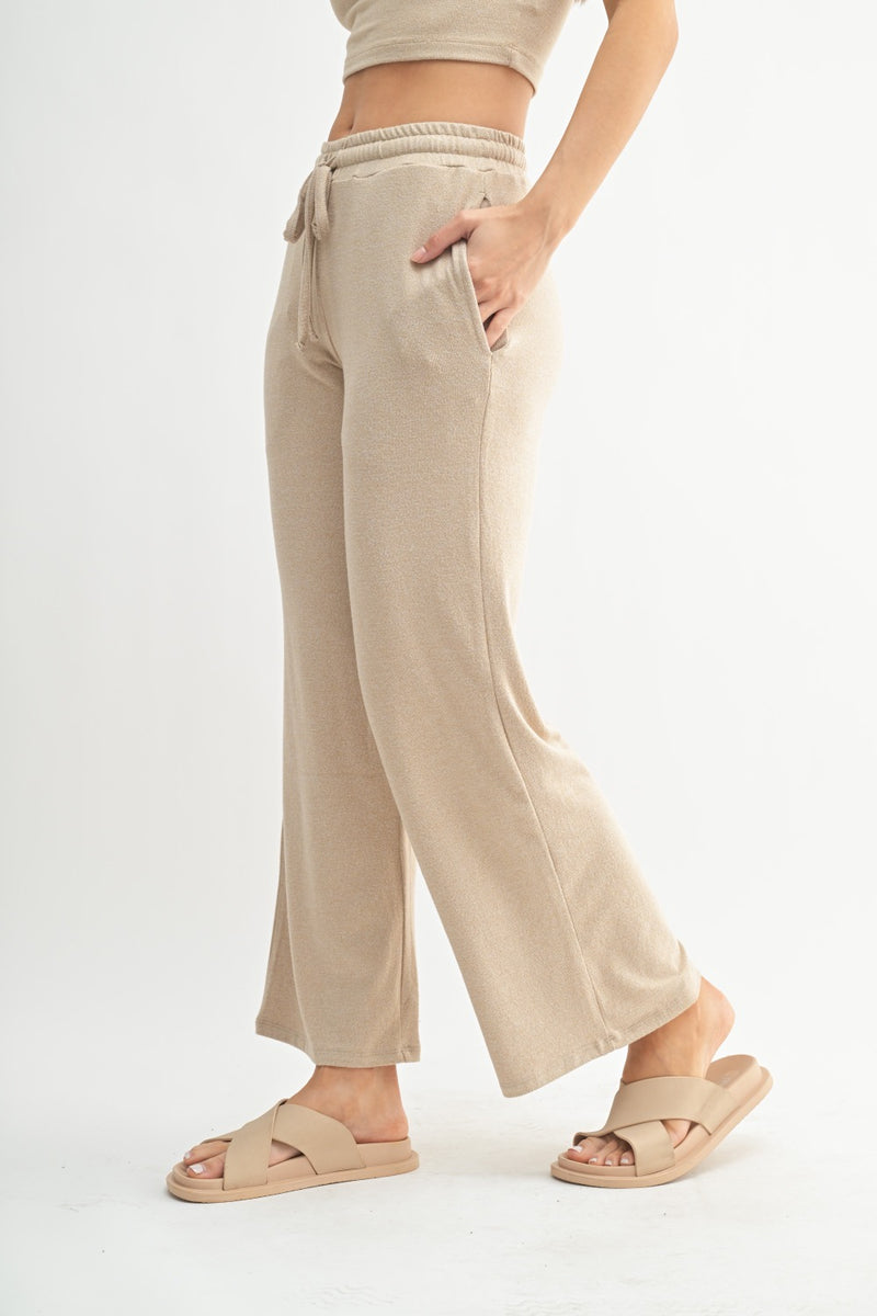 Brushed Wide Leg Lounge Pant